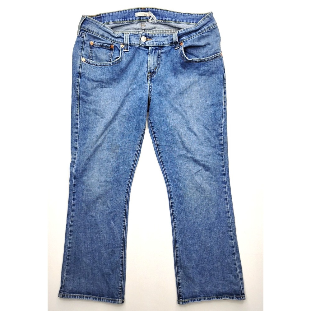 Levis 542 Low Flare Jeans Women's Size 40x31 Blue Denim Flap Pockets